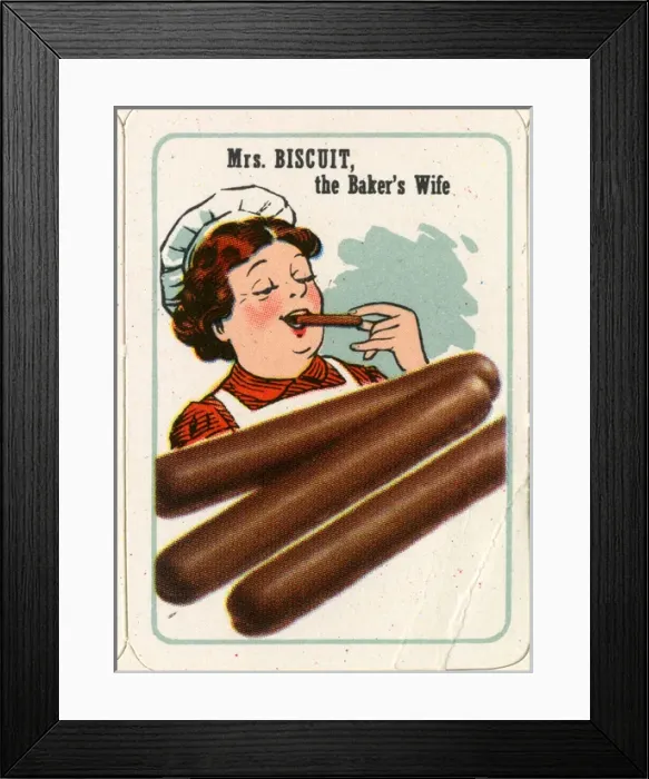 Framed Print : Cadburys Happy Families - Mrs Biscuit Framed Print : Cadburys Happy Families - Mrs Biscuit