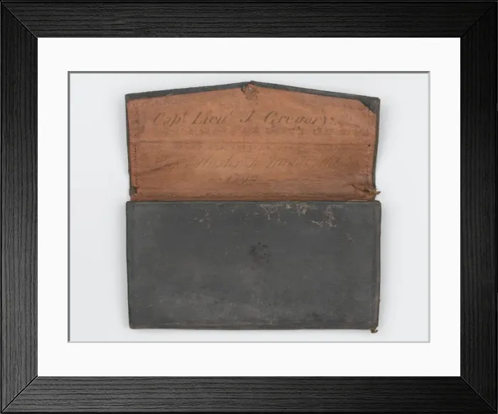 Framed Print : Leather paymaster?s wallet, 1799 Framed Print : Leather paymaster?s wallet, 1799