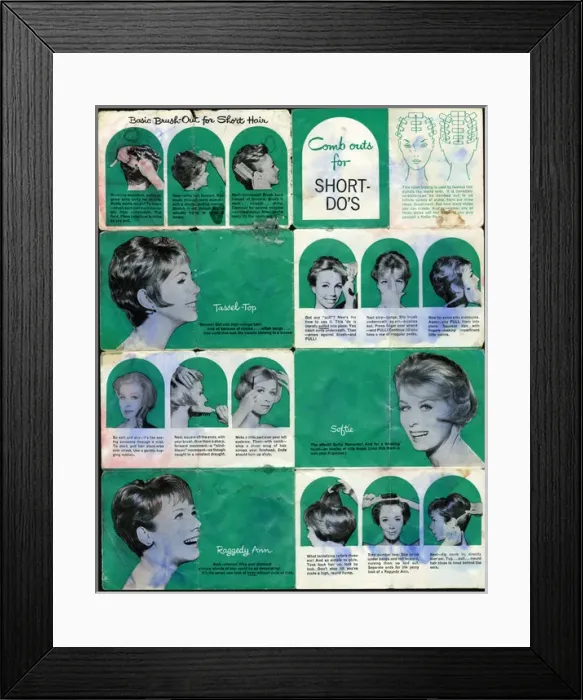 Framed Print : Hairstyle instruction leaflet Framed Print : Hairstyle instruction leaflet