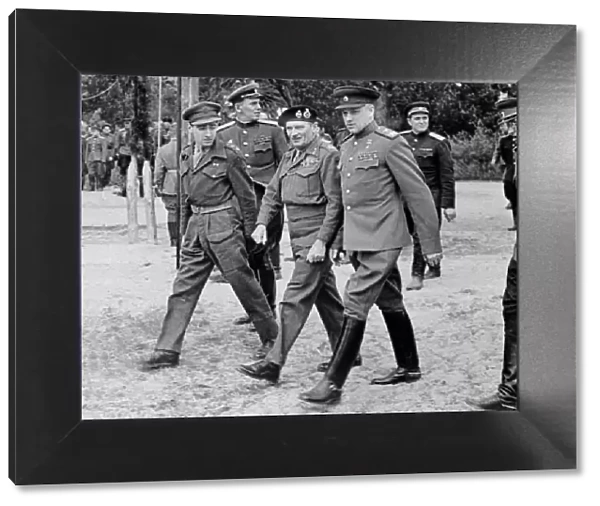 Field Marshal Bernard Montgomery with Marshal Rokossovsky
