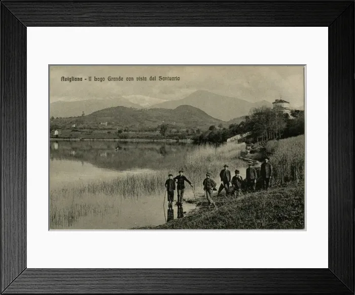 Framed Print : Avigliana, Italy - The Grand Lake and view of the Church Framed Print : Avigliana, Italy - The Grand Lake and view of the Church