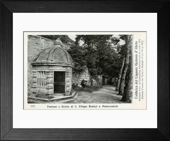 Framed Print : Fountain and Grotto of St. Philip Benitius at Monte Senario Framed Print : Fountain and Grotto of St. Philip Benitius at Monte Senario