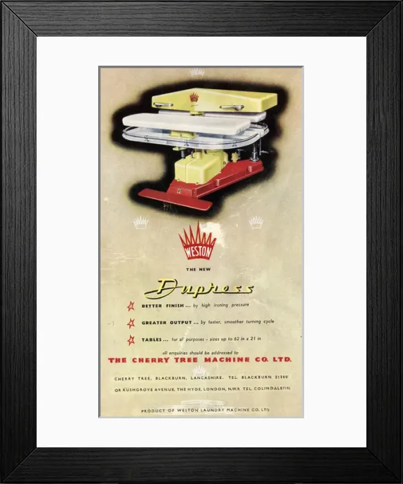 Framed Print : Advertisement for Dupress Laundry Press Framed Print : Advertisement for Dupress Laundry Press