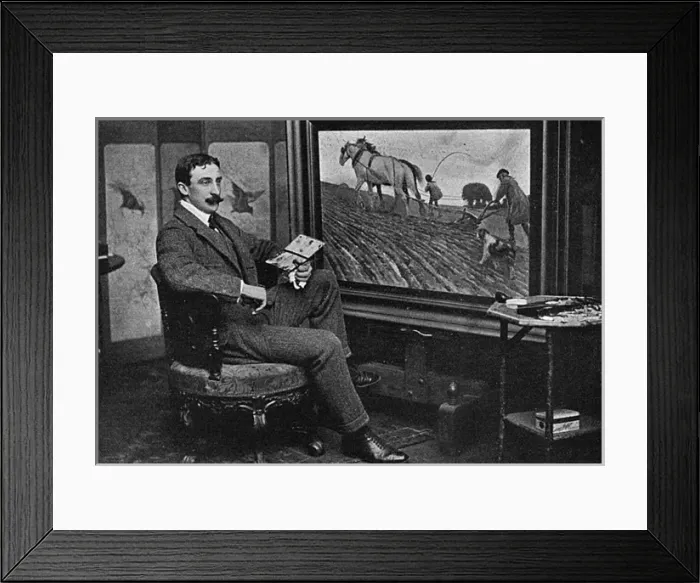 Framed Print : Cecil Aldin in his studio Framed Print : Cecil Aldin in his studio