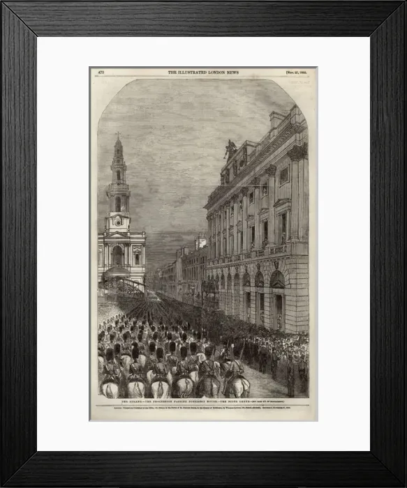 Framed Print : Wellingtons funeral procession passing Somerset House Framed Print : Wellingtons funeral procession passing Somerset House