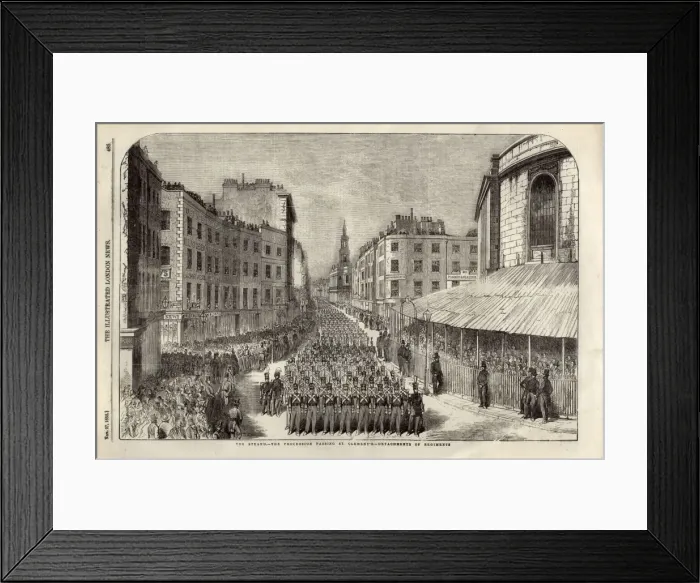 Framed Print : Duke of Welingtons funeral procession 1852