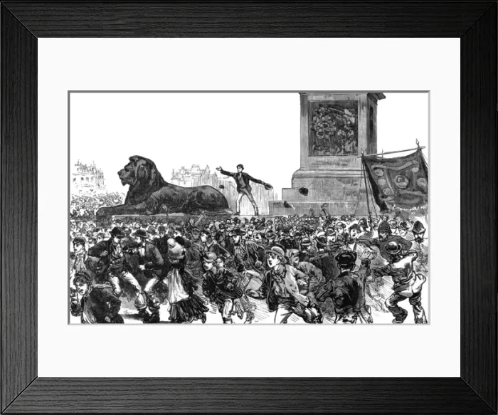 Framed Print : West End riots: break up of Trafalgar Square meeting, 1886 Framed Print : West End riots: break up of Trafalgar Square meeting, 1886