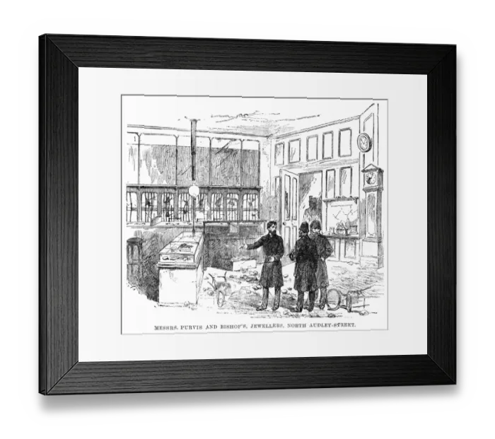 Framed Print : West End riots: shops damaged by rioters, 1886 Framed Print : West End riots: shops damaged by rioters, 1886