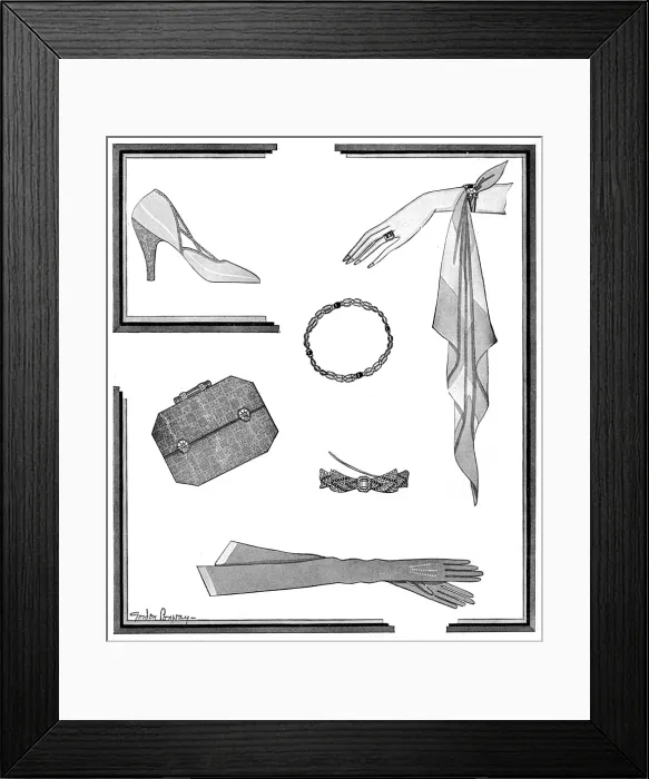 Framed Print : Original accessories designed by Gordon Conway Framed Print : Original accessories designed by Gordon Conway