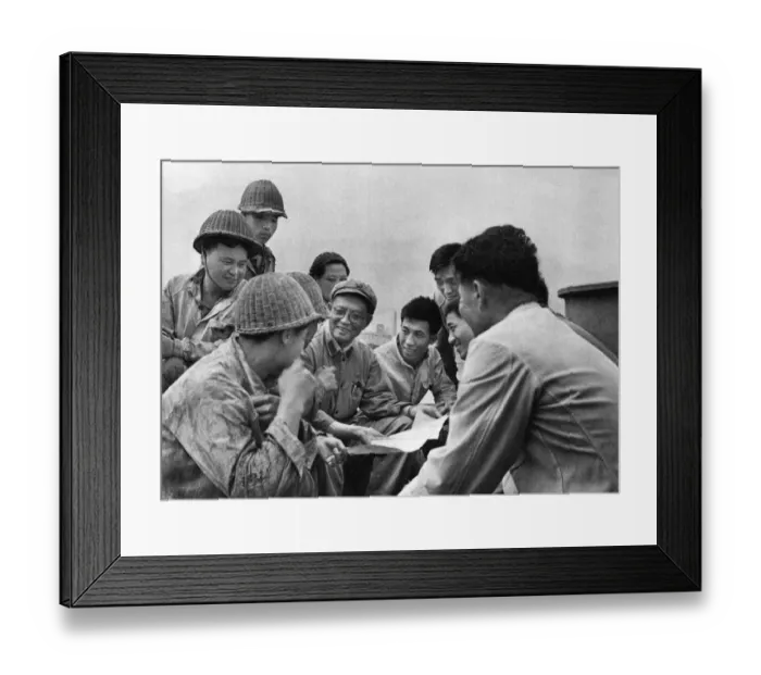 Framed Print : Communist China - shipbuilding yard workers Framed Print : Communist China - shipbuilding yard workers