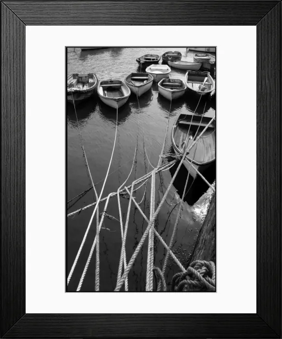 Framed Print : boats tied up in harbour St Ives Framed Print : boats tied up in harbour St Ives