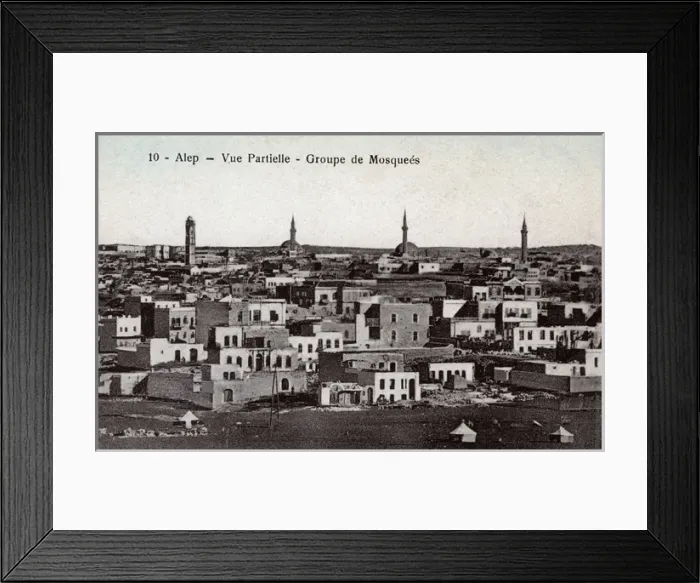 Framed Print : Aleppo, Syria - Partial Panorama with Minarets and Mosques Framed Print : Aleppo, Syria - Partial Panorama with Minarets and Mosques