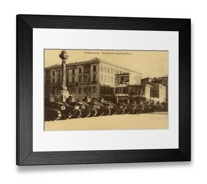 Framed Print : Damascus, Syria - French Light Tank Review - Marjeh Square Framed Print : Damascus, Syria - French Light Tank Review - Marjeh Square