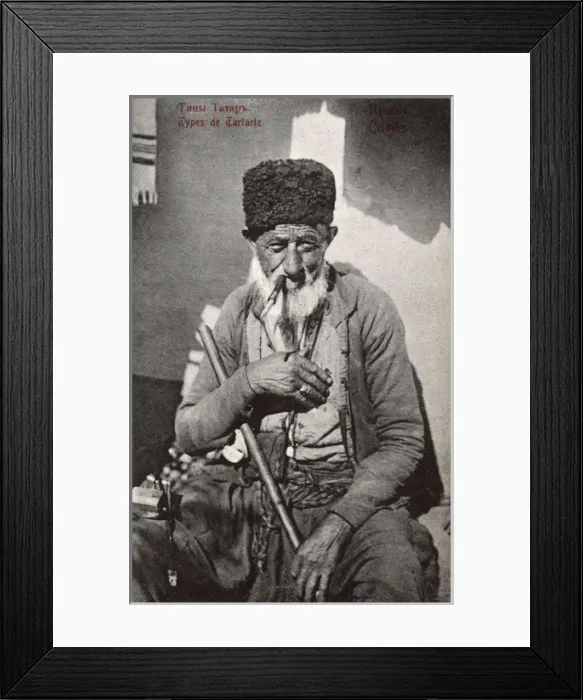 Framed Print : Old Man from the Crimea, smoking a cigarette Framed Print : Old Man from the Crimea, smoking a cigarette