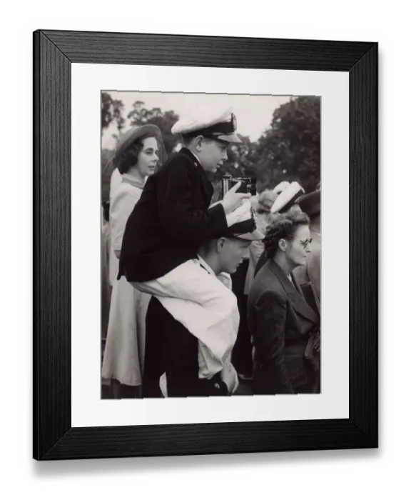 Framed Print : Naval cadet in a group of spectators Framed Print : Naval cadet in a group of spectators