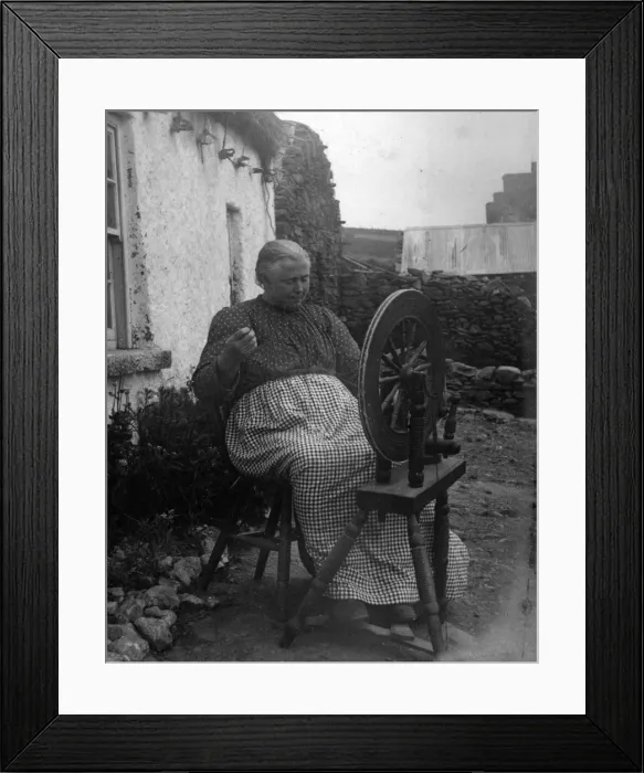 Framed Print : Spinning wool, Glen Columbkille, County Donegal, Ireland Framed Print : Spinning wool, Glen Columbkille, County Donegal, Ireland