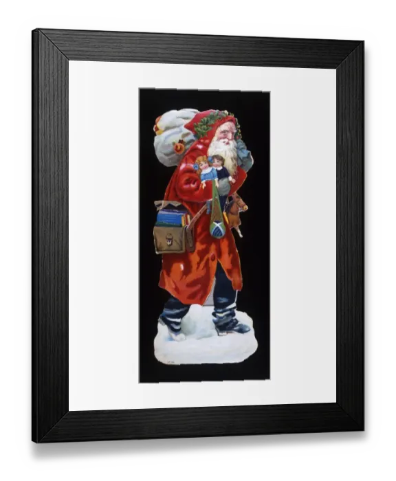 Framed Print : Victorian scrap, Father Christmas Framed Print : Victorian scrap, Father Christmas