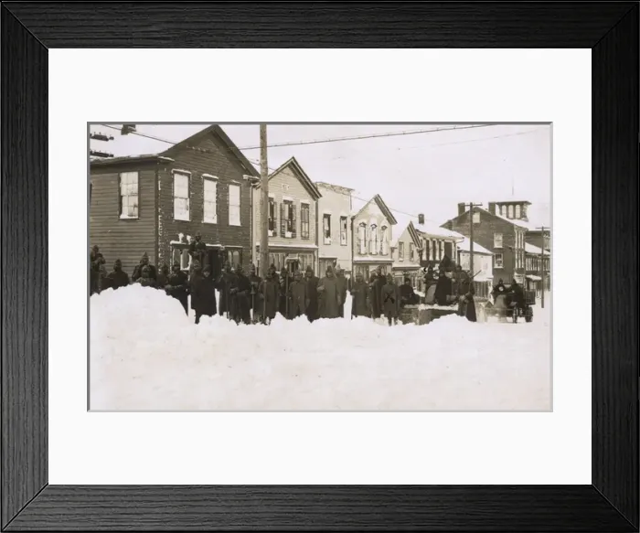 Framed Print : Street scene with snow, USA Framed Print : Street scene with snow, USA