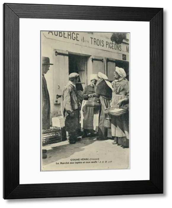 Framed Print : Rabbit and Egg (!) Market at Couhe, France Framed Print : Rabbit and Egg (!) Market at Couhe, France