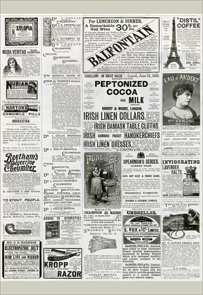 Page of Victorian adverts 1889