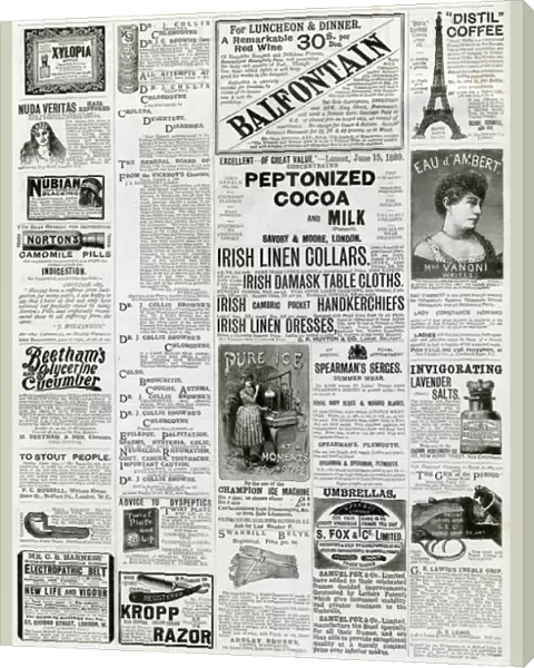 Page of Victorian adverts 1889