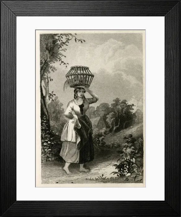 Framed Print : Young woman going to market Framed Print : Young woman going to market