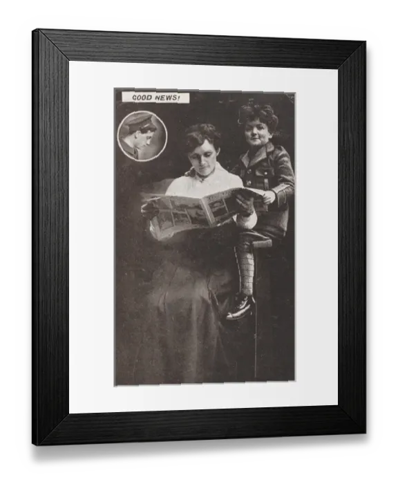 Framed Print : Good news. Postcard: Good news!One of seven postcards Framed Print : Good news. Postcard: Good news!One of seven postcards