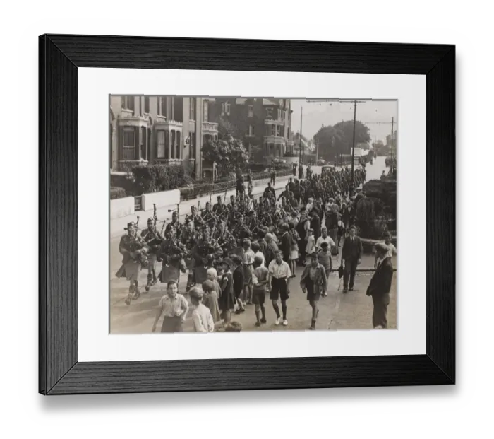 Framed Print : 1st Battalion Highland Light Infantry march down Military Hi Framed Print : 1st Battalion Highland Light Infantry march down Military Hi