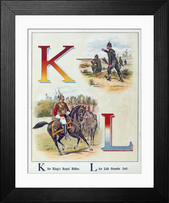 Framed Print : K for Kings Royal Rifles L for Life Guards (1st) Framed Print : K for Kings Royal Rifles L for Life Guards (1st)