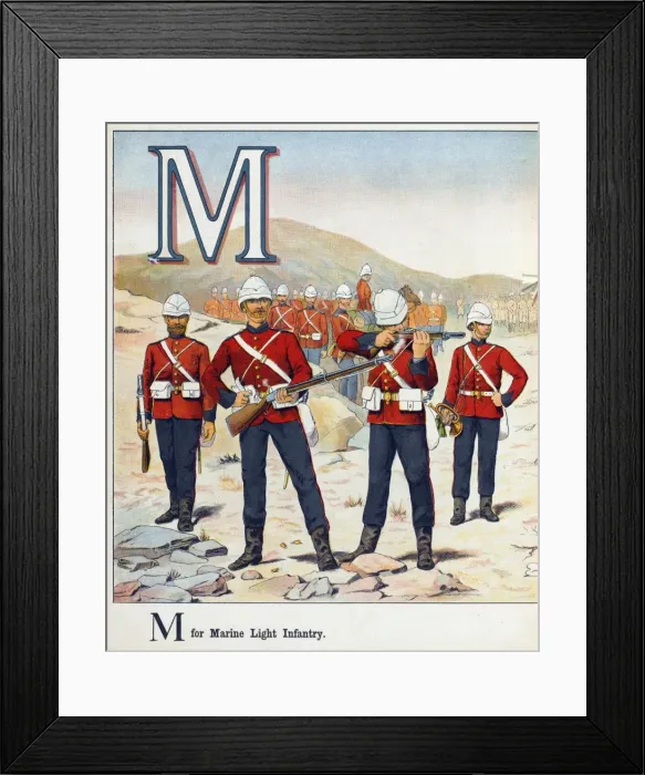 Framed Print : M for Marine Light Infantry N for Native Infantry (Khaki Uni