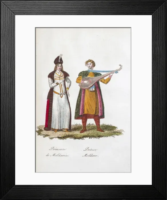 Framed Print : Moldavian Prince and Princess in traditional costume Framed Print : Moldavian Prince and Princess in traditional costume