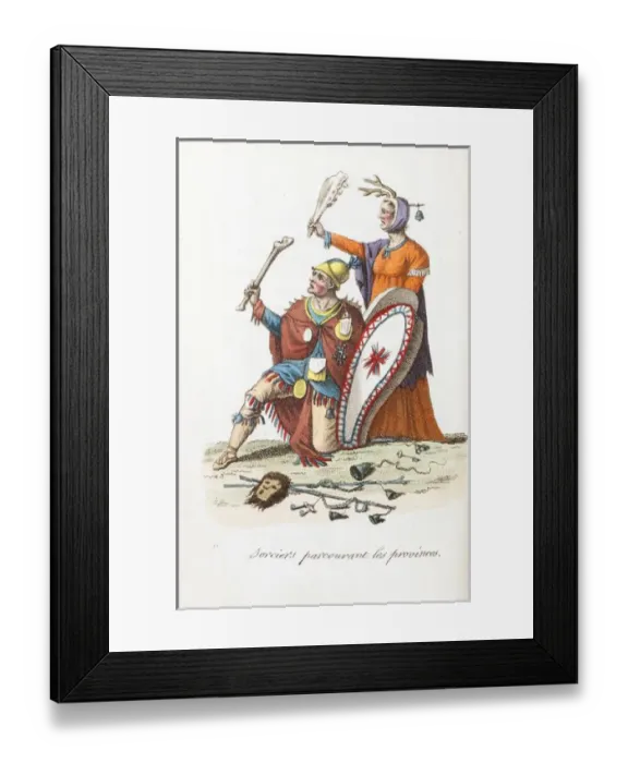 Framed Print : Napleonic era Russian sorcerers with bone clubs Framed Print : Napleonic era Russian sorcerers with bone clubs