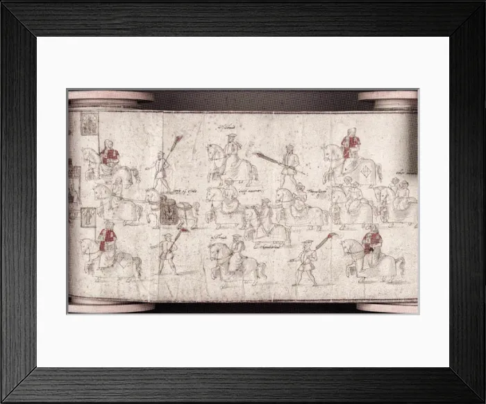 Framed Print : Anne of Cleves funeral panorama: chief mourners Framed Print : Anne of Cleves funeral panorama: chief mourners