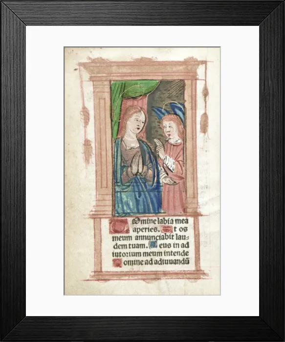 Framed Print : The Annunciation illustration: Parisian Book of Hours Framed Print : The Annunciation illustration: Parisian Book of Hours