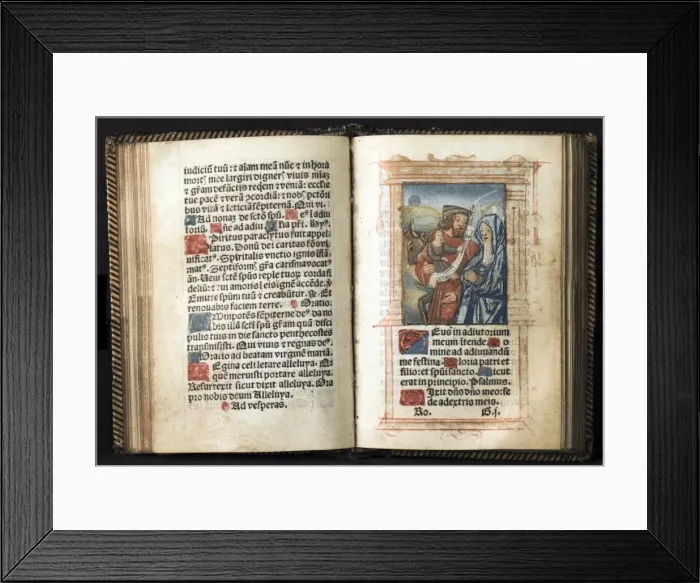 Framed Print : The Flight to Egypt illumination from Book of Hours Framed Print : The Flight to Egypt illumination from Book of Hours