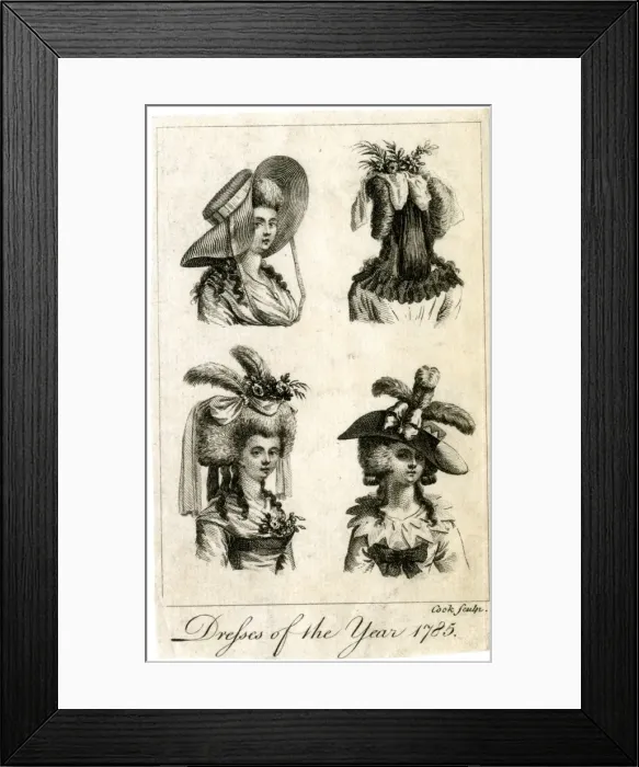 Framed Print : Dresses of the Year 1785 Framed Print : Dresses of the Year 1785