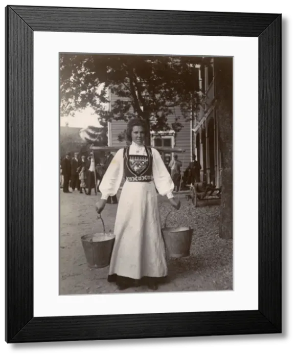 Framed Print : Woman in national costume, Mundal, Norway Framed Print : Woman in national costume, Mundal, Norway