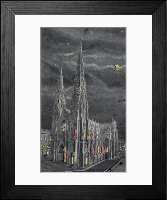 Framed Print : USA - St. Patricks Cathedral, New York - Nightime Framed Print : USA - St. Patricks Cathedral, New York - Nightime