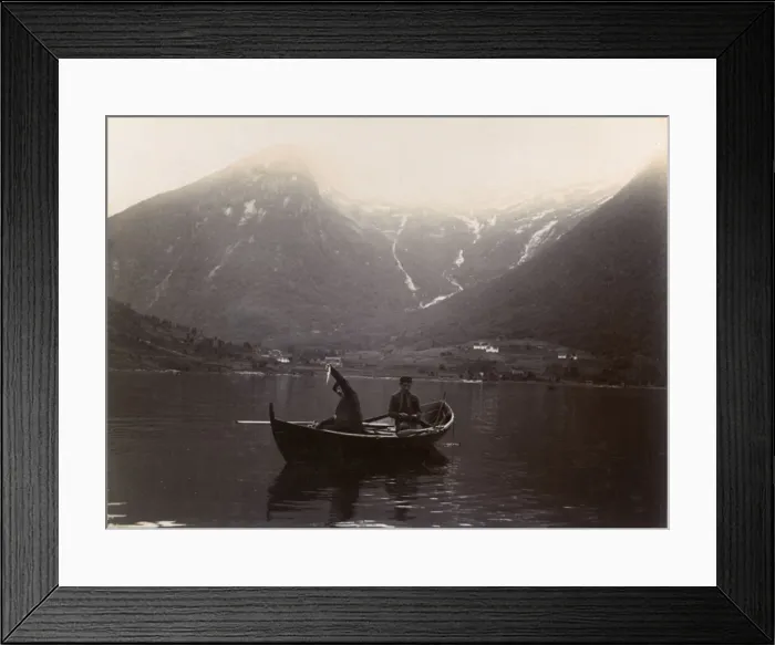 Framed Print : Two men fishing on the Esserfjord, Norway Framed Print : Two men fishing on the Esserfjord, Norway