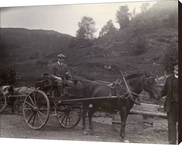 Men with a two-wheeled cart (stolkjaerre), Norway