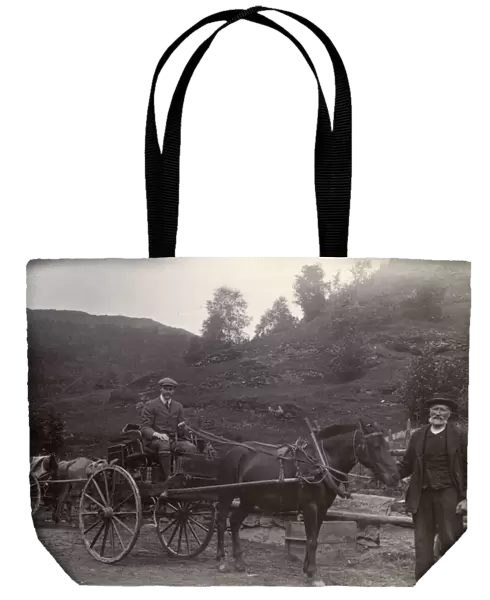 Men with a two-wheeled cart (stolkjaerre), Norway