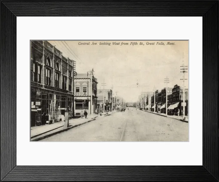 Framed Print : Central Avenue from 5th Street, Great Falls, Montana, USA Framed Print : Central Avenue from 5th Street, Great Falls, Montana, USA
