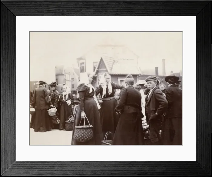Framed Print : People at a market in Stavanger, Norway Framed Print : People at a market in Stavanger, Norway