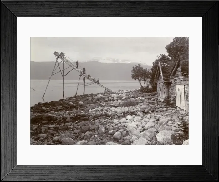 Framed Print : Device for catching salmon, Sognefjord, Norway Framed Print : Device for catching salmon, Sognefjord, Norway