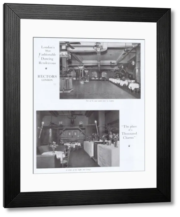Framed Print : Advert for Rectors Nightclub, London, 1921 Framed Print : Advert for Rectors Nightclub, London, 1921