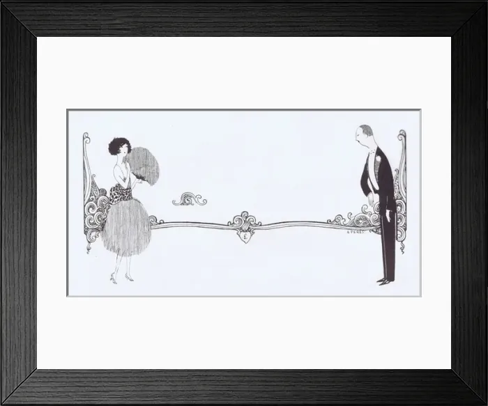 Framed Print : Header sketch of fashionable young lady and young man, 1921 Framed Print : Header sketch of fashionable young lady and young man, 1921