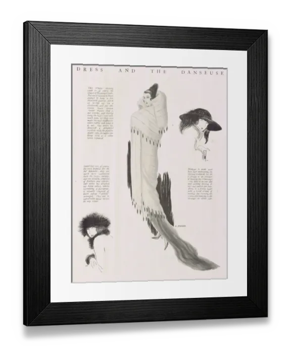Framed Print : Dress and the Danseuse - suggestion for ermine cloak and hat Framed Print : Dress and the Danseuse - suggestion for ermine cloak and hat