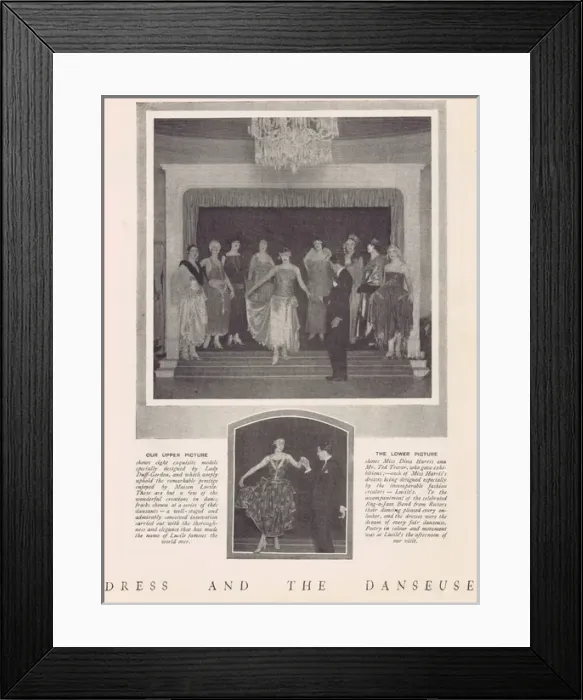 Framed Print : Dress and the Danseuse - series of dances showing fashion cr Framed Print : Dress and the Danseuse - series of dances showing fashion cr