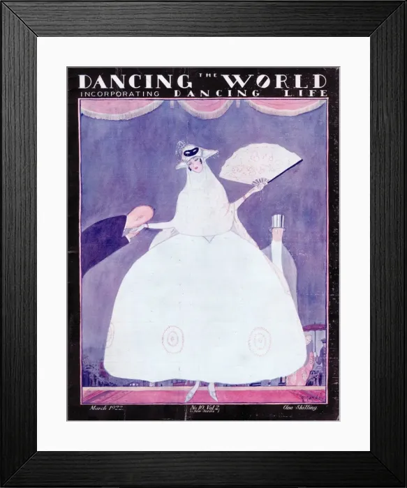 Framed Print : Art deco cover of The Dancing World Magazine, March 1922 Framed Print : Art deco cover of The Dancing World Magazine, March 1922