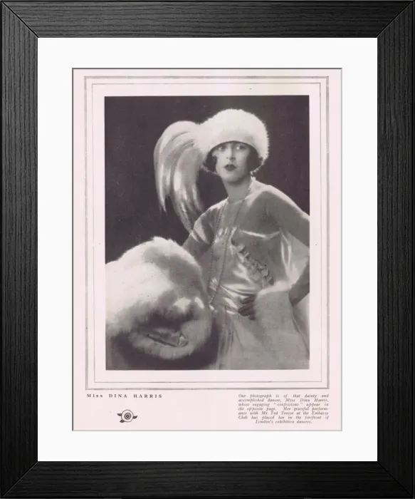 Framed Print : Portrait of the exhibition dancer Dina Harris, London, 1922 Framed Print : Portrait of the exhibition dancer Dina Harris, London, 1922